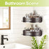 1Pack) Corner Shower Caddy Suction Cup,Shower Shelves with Hooks,No Drilling Powerful Suction Bathroom Organizers