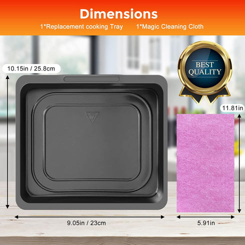 Air Fryer Cooking Tray for Instant Vortex Plus10 Qt, Food Grade Nonstick Replacement Rack Parts Grill Pan Crisper Plate for Chefman Innsky CROWNFUL 10.6Qt Air Fryer Oven, Dishwasher Safe