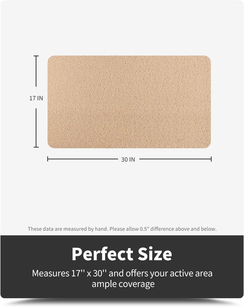 Non-Slip Bathtub Mat - 17x30 Inch Shower Mats for Wet Areas, Quick Drying PVC Loofah Bathroom Mats