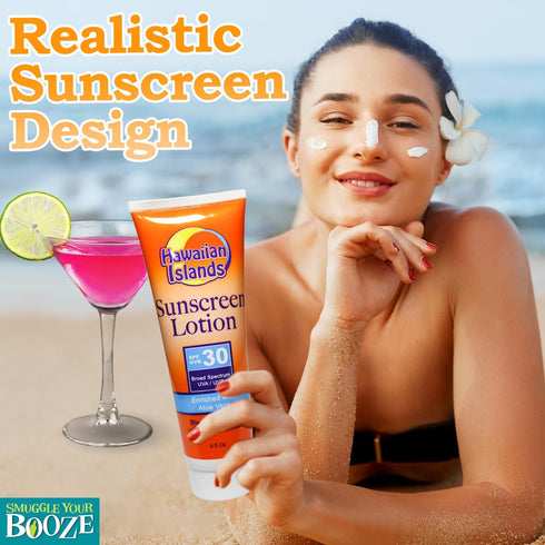 Smuggle Your Booze SPF30 10oz 5 Sunscreen Tube Bottles for Cruise - Leak-Proof Fake Hidden Plastic Empty Flask Liquor