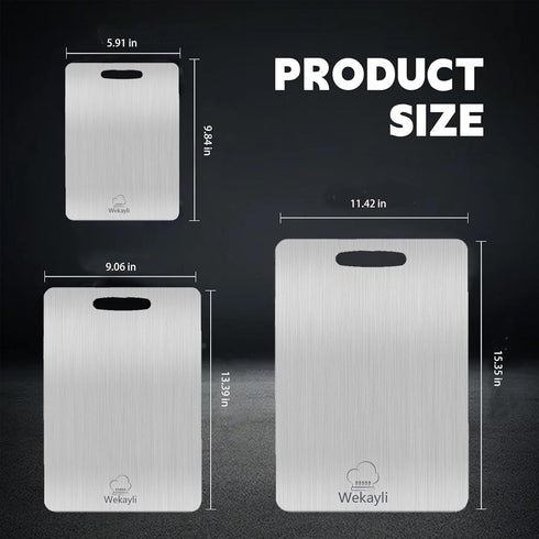 3 304 (15" 11", 13"x 9", 10" 6") Stainless Steel Cutting Board, PCS Cutting Boards for Kitchen, Stainless Non Stick