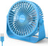 FARADAY USB Desk Fans, 5 Inches Portable Table Fan, 360° Head Rotation, Small Personal Desktop Fan, 3 Speeds, Blue
