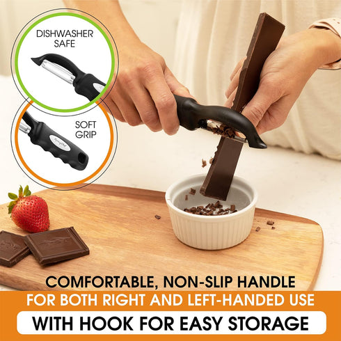Spring Chef Premium Swivel Vegetable Peeler, Soft Grip Handle, Ultra Sharp Stainless Steel Blades