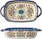 Vintage Style Ceramic Bakeware Casserole Dish with Tulip Flower Pattern, 22 OZ for Oven