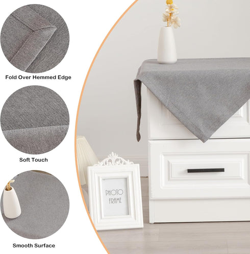 24 24 Inch Small Square Solid Grey End Table Cloth Washable Heavy Weight Wrinkle Resistant Tablecloth Soft Farmhouse