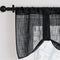 Home Queen Linen Look Tie Up Valance Curtain, Semi Sheer Balloon Valence for Living Room and Bedroom, Black