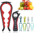 Jar Opener Bottle Opener for Weak Hands - 5 in 1 Multi Function Can Opener Kit with Silicone Handle (New Red)