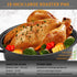 JY COOKMENT 18” Granite Roaster Pan with Domed Lid, Oval Turkey Roaster Pot for Turkey, Chicken, Lamb, Dishwasher Safe