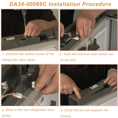 DA34-00066C Refrigerator Door Switch Compatible with Samsung, Replaces 2705488, AP5306252, PS4138763