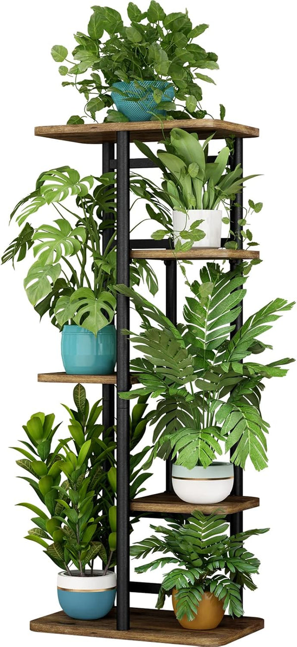 LINZINAR Plant Stand 5 Tier 6 Plant Multiple Flower Rack Holder Shelves