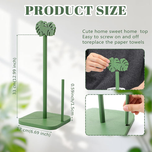 Leinuosen Monstera Leaves Paper Towel Holder Tropical Monstera Wooden Paper Towel Holder Green Ocean Tropical Bathroom