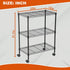 3-Tier 23"x13"x31" 170 lbs PayLessHere | Wire Shelf with Wheels | | Black | Adjustable Racks | Heavy-Duty Storage