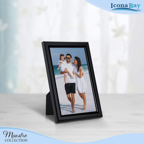 Icona Bay 4x6 Picture Frames Set, Black, 12 Pack, Classy Contemporary Style