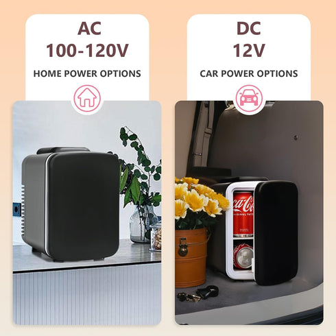 EUHOMY Mini Fridge, 4 Liter/6 Cans Portable Cooler and Warmer for Skin Care, Cosmetics, Beverage, 4L Makeup Mini Fridge