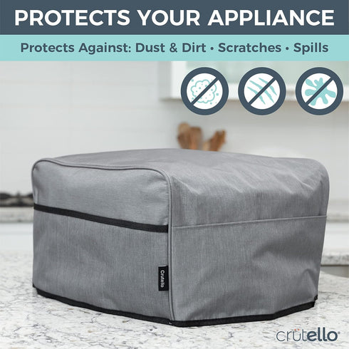 Crutello 4 Slice Toaster Oven Cover with Storage Pockets, High Quality Dust Cover for Kitchen Appliances