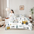 Set 7 Set Set Feelyou Cartoon Car Kids Comforter with Sheets Piece Twin Size Construction Bedding Boys Decor Equipment