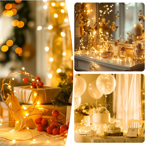 8 2 Pack 16FT 50LED ZSJWL Rechargeable Fairy Lights with DIY Timer & Modes, String Lights Battery Operated Indoor