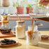 16 oz Set 2, DRASTAR Iced Coffee Cup, Mason Jar Cups with Handle, Small Glass Coffee Mugs with Straws and Acacia Lids