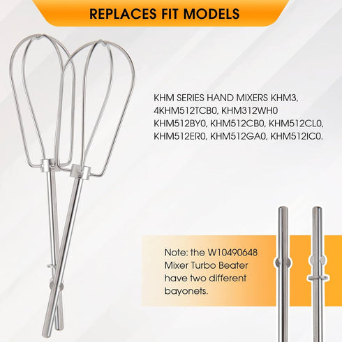 Hand Mixer Beaters Compatible with KitchenAid KHM5APWH7