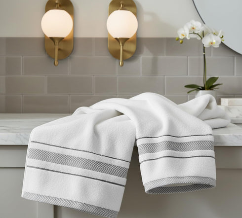 Le fil blanc Set_White 100% 2 2 2 Bath Towel Towel For Bathroom, Luxury Hotel &Spa Quality, Cotton .Includes Large Bath