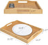 Counter, Bamboo Food Serving Tray with Handles, Breakfast Bed Tray for Tea,Snack,Dinner, Home Decorative Storage Food
