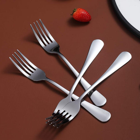 Dinner Forks Set of 6, Berglander 7.9" Stainless Steel Shiny Mirror Fork Set, Sturdy and Dishwasher Safe