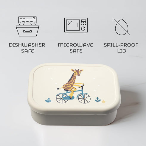 3 ASOMIC Silicone Bento Lunch Box for Toddlers & Kids, Leakproof & BPA-Free, Compartments, Microwave & Dishwasher Safe