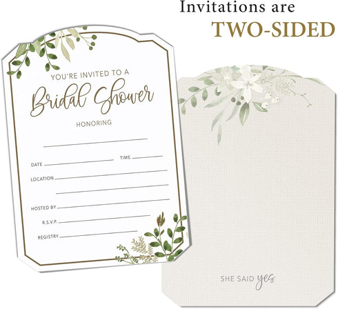 Lillian Rose Set of 24 Bridal Shower Invites with Envelopes, Instruction Recipe Cards, One Size, Multi
