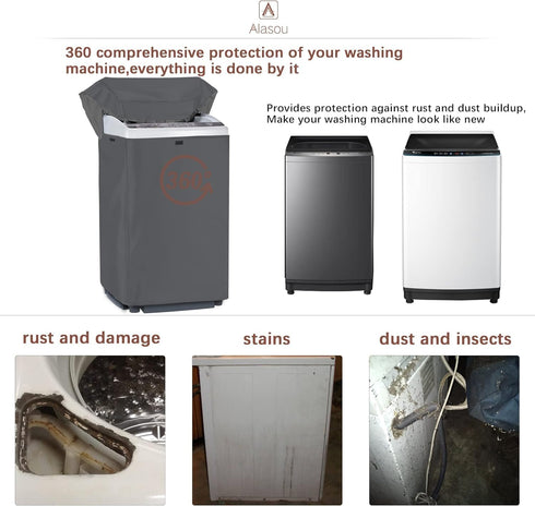 MBOOM Portable Washing Machine Cover - Waterproof Top Load Washer Dryer Cover (L)