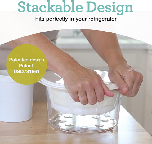GY50 Euro Cuisine Greek Yogurt Maker with Ultra Fine Mesh Strainer Basket, BPA Free, Patented Greek Yogurt Strainer