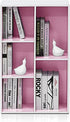 Furinno 5-Cube Open Shelf, Reversible, White/Pink 11069WH/PI