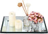 Hipiwe Glass Mirror Makeup Vanity Tray Black Rectangle Perfume Jewelry Trinket Organizer Coffee