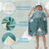 Cute Cartoon Hippo Print Kids Beach Towel Poncho - Soft, Absorbent & Stylish for Toddlers