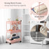 3 danpinera Slim Storage Cart, Tier Narrow Rolling Cart on Wheels Bathroom Organizer with Dividers Handle Hanging Cups