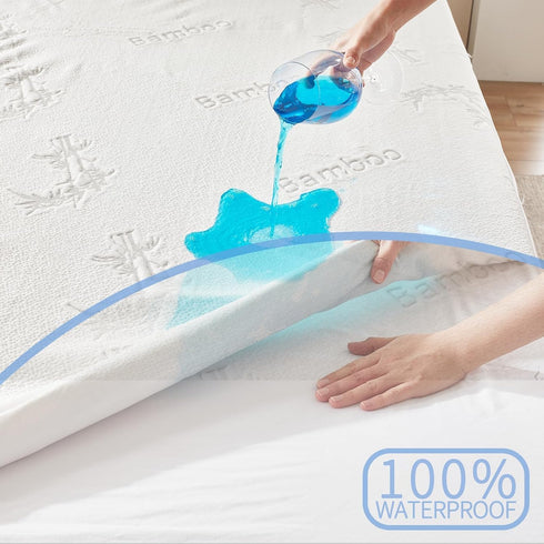 Waterproof Twin Size Mattress Protector - Fitted Mattress Pad, 3D Air Fabric Bed Cover