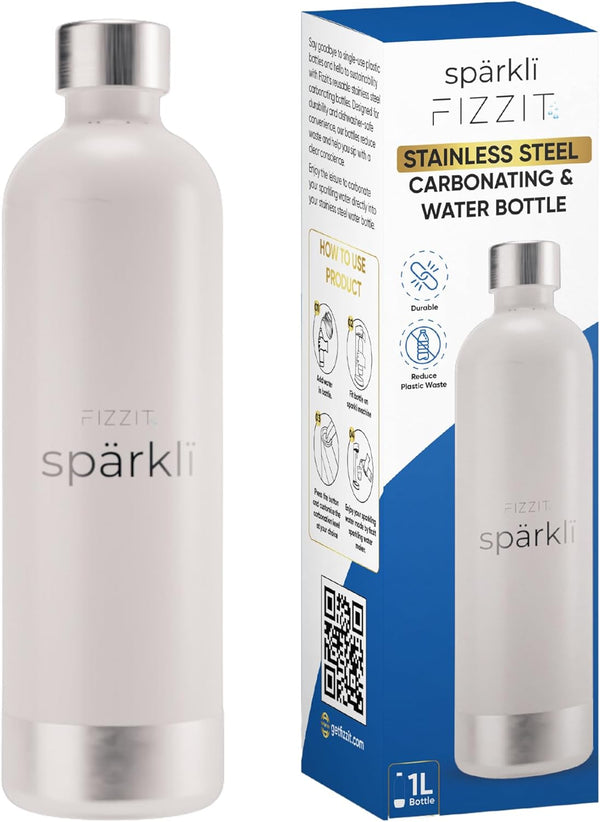 Stainless Steel Carbonation Bottle and Water Bottle, White