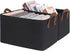 CHICVITA Black Storage Bins, 2-Pack Shoe Basket for Entryway, Toy Storage Bins, Closet Bins with Handles, Small Laundry