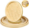Luxshiny 4pcs Bamboo Weaving Basket, Mini Woven Tray for Bread Display and Craft Storage