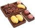 Rattan Serving Tray, Rectangular Woven Tray, Natural Wicker Decorative Baskets for Kitchen, Bathroom, Tabletop (Dark