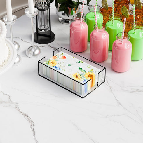 Acrylic Bathroom Napkin Holder,Clear Guest Towel Holder Tray For Bathroom,Waterproof Splashing Vertical Disposable