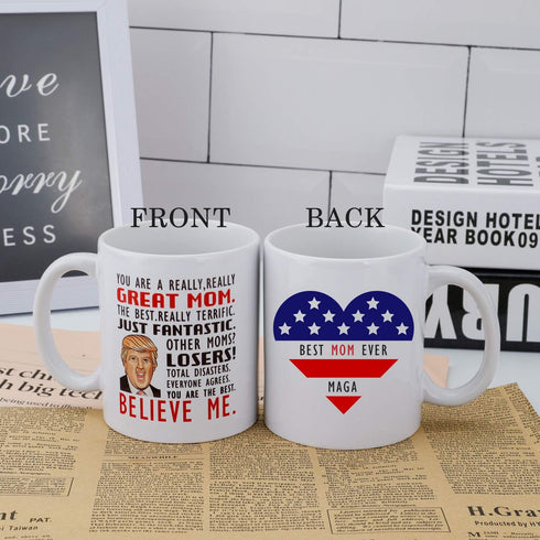 Smartyou Great Mom Mug - Gifts for Mother from Daughter/Son/Husband, Coffee Novelty Prank Gift, 11 Oz