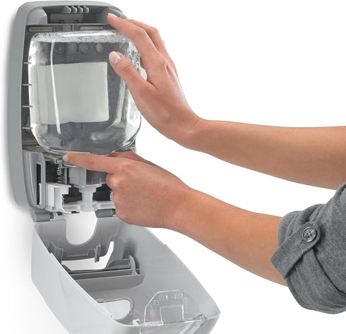 GOJO 515006 Liquid Foaming Soap Dispenser - 1250mL, Gray/White, 6 1/8w x 5 1/8d x 10 1/2h