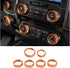 Air Conditioner Switch & Trailer & 4WD Knob Trim for Ford F150 XLT 2016-2019, Orange Aluminum, 6pcs