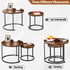 Set 2 SUPER DEAL Small Round Coffee Tables for Living Room Apartment, of Industrial Nesting Side End Table w/Wooden