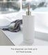Yamazaki 2932 Tower Body Soap Dispenser, Contemporary Round Pump Bottle for Shower, White