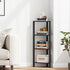 4-Tier BS05BK004 TUTOTAK Corner Shelf, Corner Bookshelf for Small Space, Narrow Display Corner Shelf Stand with Storage