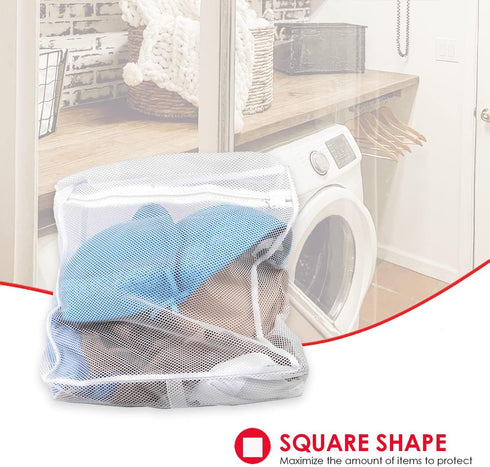Home Basics Laundry Bag for Washing Machine, White | Lingerie Mesh Laundry Bag with Zipper | Washer Bags for Travel