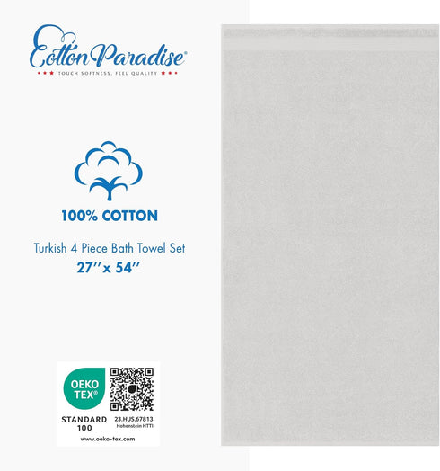 4 100% Set, Cotton Paradise Piece Turkish Bath Towels for Bathroom, Cotton Extra Large Soft Plush Towels Bathroom