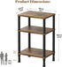 3-Tier Side Table, Small End Table, Nightstand with Storage Shelves, Sofa Table for Small Spaces for Living Room