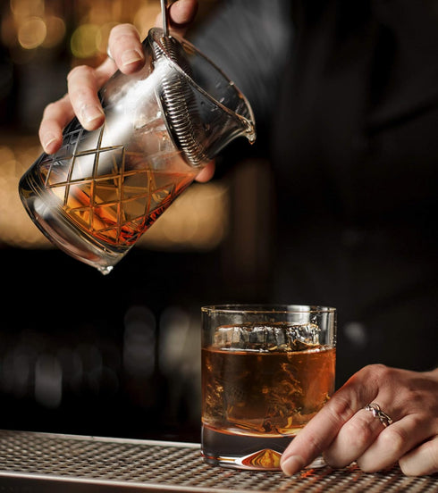 Set Spoon-4 (24 Oz) MOFADO. Premium Crystal Cocktail Mixing Glass - Bartender Tools/Bar Accessories -Thick Bottom